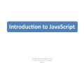 Introduction to JavaScript