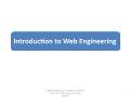 Introduction to Web Engineering