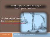 Khởi tạo doanh nghiệp - Bài 3: Chiến lược công ty và kế hoạch kinh doanh - Nguyễn Minh Quang