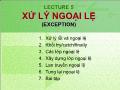 Lập trình C - Lecture 5: Xử lý ngoại lệ