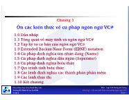 Lập trình hướng đối tượng - Chương 1: Ôn các kiến thức về cú pháp ngôn ngữ VC# - Đại học Bách Khoa TP HCM