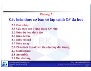 Lập trình hướng đối tượng - Chương 2: Các kiến thức cơ bản về lập trình C# đã học - Đại học Bách Khoa TP HCM