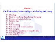 Lập trình hướng đối tượng - Chương 3: Các khái niệm chính của lập trình hướng đối tượng - Đại học Bách Khoa TP HCM