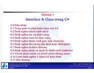 Lập trình hướng đối tượng - Chương 4: Interface & Class trong C# - Đại học Bách Khoa TP HCM