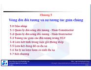 Lập trình hướng đối tượng - Chương 5: Vòng đời đối tượng và sự tương tác giữa chúng - Đại học Bách Khoa TP HCM