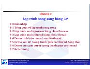 Lập trình hướng đối tượng - Chương 9: Lập trình song song bằng C# - Đại học Bách Khoa TP HCM