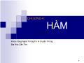 Lập trình hướng đối tượng với C++ - Chương 4: Hàm (Function) - Đại học Cần Thơ