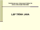 Lập trình Java - Chương 1: Tổng quan về Java - Đại học công nghệ thông tin