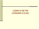 Lập trình Java - Chương 3: Luồng & tập tin (Streams & Files) - Đại học công nghệ thông tin