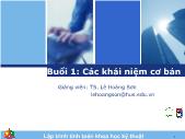 Lập trình tính toán khoa học kỹ thuật - Buổi 1: Các khái niệm cơ bản - Lê Hoàng Sơn