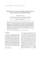 Mối quan hệ trong hoạt động nhượng quyền thương mại lĩnh vực ăn uống - Giải khát tại Việt Nam