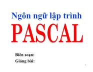 Ngôn ngữ lập trình Pascal - Phần 1
