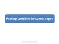 Passing variables between pages