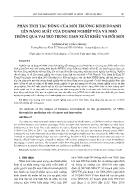 Phân tích tác động của môi trường kinh doanh lên năng suất của doanh nghiệp vừa và nhỏ thông qua vai trò trung gian xuất khẩu và đổi mới - Ngô Hoàng Thảo Trang