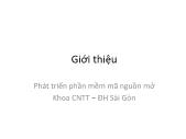 Phát triển phần mềm mã nguồn mở - Giới thiệu - Đại học Sài Gòn