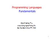 Programming Languages - Fundamentals - Cao Hoàng Trụ