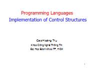 Programming Languages Implementation of Control Structures - Cao Hoàng Trụ