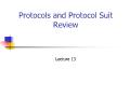 Protocols and Protocol Suit Review - Lecture 13