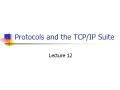 Protocols and the TCP/IP Suite - Lecture 12