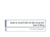 Quản lý và phổ biến dữ liệu trong tính toán di động