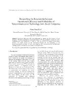 Researching the Relationship between Operational Efficiency and Profitability of Telecommunication Technology Joint-Stock Companies