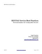 RESTful service best practices - Recommendations for creating Web services