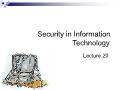 Security in Information Technology - Lecture 20