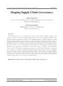 Shaping Supply Chain Governance