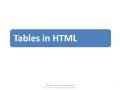 Tables in HTML