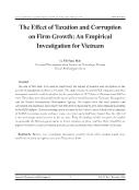 The Effect of Taxation and Corruption on Firm Growth: An Empirical Investigation for Vietnam - Le Thi Ngoc Bich