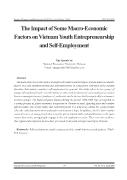 The Impact of Some Macro-Economic Factors on Vietnam Youth Entrepreneurship and Self-Employment - Ngo Quynh An