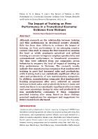 The Impact of Training on Firm Performance in a Transitional Economy: Evidence from Vietnam - Nguyen Ngoc Thang