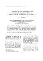 The Relation between Professional Ethics and Individual - Organizational Factors: A Study of Students’ Perceptions in Ho Chi Minh City