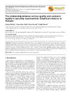 The relationship between service quality and customer loyalty in specialty supermarkets: Empirical evidence in Vietnam