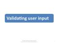 Validating user input