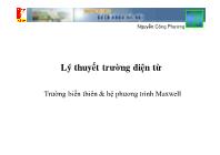 Giáo trình Lý thuyết trường điện từ - Chương 11: Trường biến thiên & hệ phương trình Maxwell - Nguyễn Công Phương