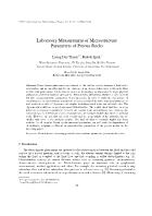 Laboratory Measurement of Microstructure Parameters of Porous Rocks