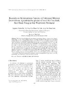 Research on Oil Adsorption Capacity of Carbonized Material Derived from Agricultural by-Product (Corn Cob, Corn Stalk, Rice Husk) Using in Oily Wastewater Treatment