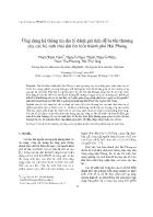 Ứng dụng hệ thông tin địa lý đánh giá tính dễ bị tổn thương của các hệ sinh thái đới bờ biển thành phố Hải Phòng