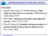 Bài giảng Công nghệ sản xuất các chất vô cơ cơ bản: Chương III: Sản xuất các hợp chất của Nitơ - Nguyễn Văn Hòa