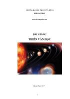Bài giảng thiên văn học - Chuyển động của các thiên thể và thiên văn cầu