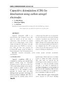 Capacitive deionization (CDI) for desalisation using carbon aerogel electrodes - Le Khac Duyen