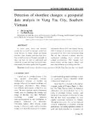 Detection of shoreline changes: a geospatial data analysis in Vung Tau City, Southern Vietnam