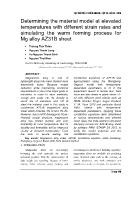 Determining the material model at elevated temperatures with different strain rates and simulating the warm forming process for Mg alloy AZ31B sheet - Truong Tich Thien