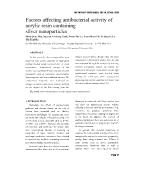 Factors affecting antibacterial activity of acrylic resin containing silver nanoparticles - Phan Quoc Phu