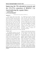 Improving the CH4 adsorption property and the CO2/CH4 separation of IRMOF-3 by functionalizing the organic linker - Trang Moc Khung