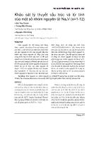 Khảo sát lý thuyết cấu trúc và từ tính của một số nhóm nguyên tử NaxV (x=1-12) - Bùi Thọ Thanh