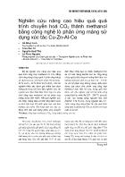 Nghiên cứu nâng cao hiệu quả quá trình chuyển hoá CO2 thành methanol bằng công nghệ lò phản ứng màng sử dụng xúc tác Cu-Zn-Al-Ce - Hồ Nhựt Linh