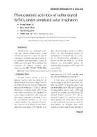 Photocatalytic activities of sulfur doped SrTiO3 under simulated solar irradiation