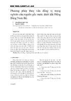 Phương pháp thủy văn đồng vị trong nghiên cứu nguồn gốc nước dưới đất Đồng Bằng Nam Bộ